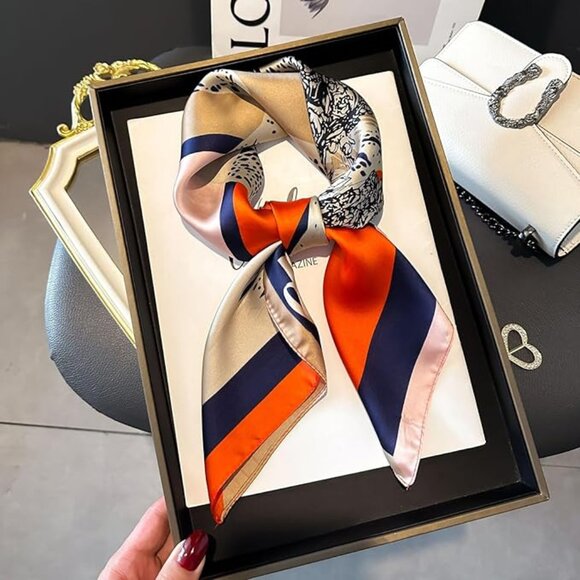 Satin Cowboy Horse Square Scarf - Picture 1 of 4